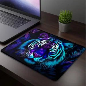 Tapis gaming néon bleu & violet