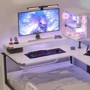 Bureau Gaming avec Étagères - Chambre d'Enfant