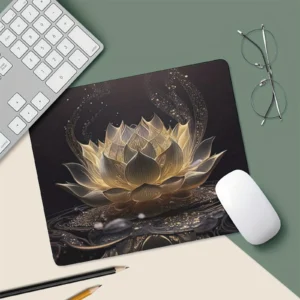 Tapis de Souris Gaming Lotus Blanc - Antidérapant