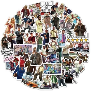 50 Autocollants GTA : bagages, skate, jeux d'action