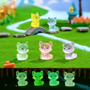 Figurines Miniatures Renards Lumineux - Décoration Magique