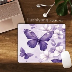 Tapis Gaming Papillon Violet 40x45cm - Antidérapant