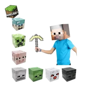 Casque Pixel chaud, cosplay Minecraft