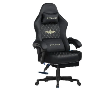 Chaise Gaming Ergonomique Tissu avec Repose-Pieds - 150kg