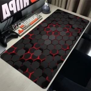Tapis Gaming Géométrique 100x50cm - Bureau & Jeu
