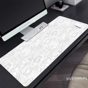 Tapis Gaming 100x50cm - Design Abstrait Noir & Blanc