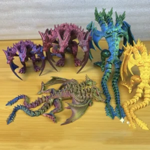 Figurine Dragon 3 têtes articulée